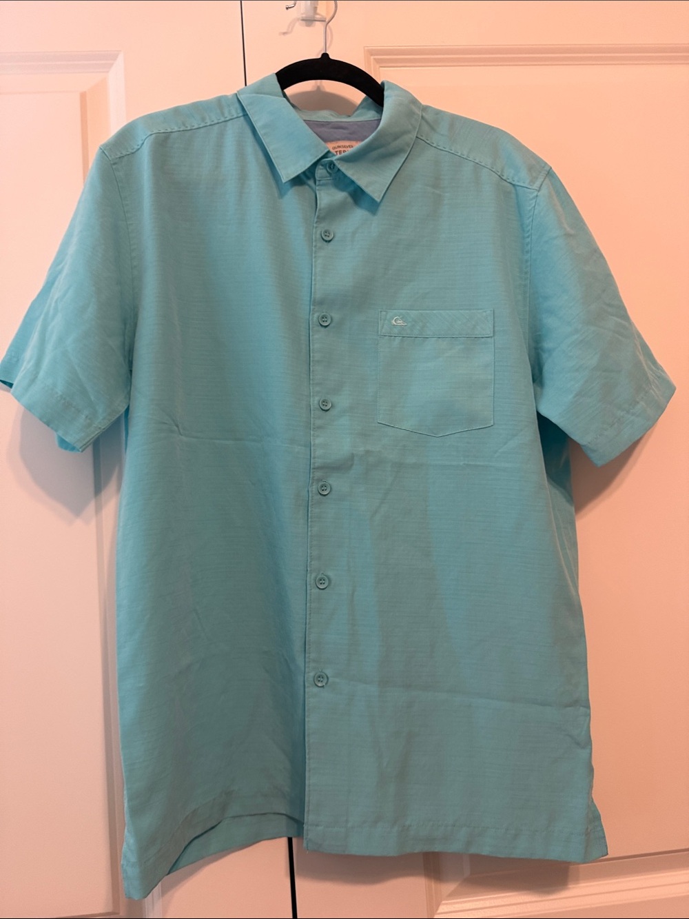 Quiksilver Short-Sleeve Button-Down Shirt - Aqua